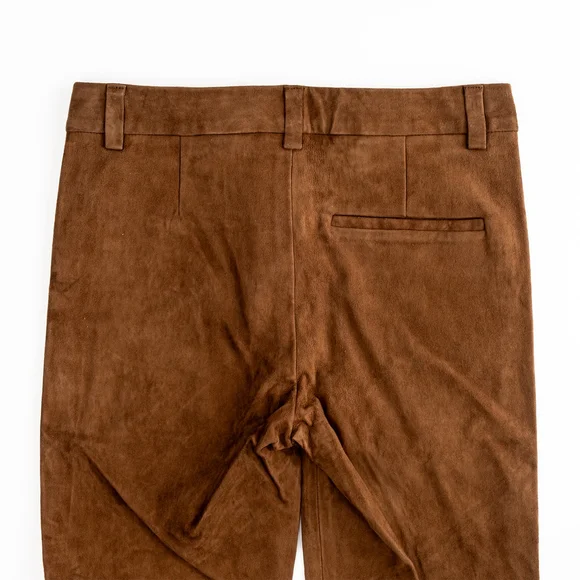 NWT Polo Ralph Lauren Lamb Suede Flared Pants Brown $1298 - Size 4 - Picture 5 of 10